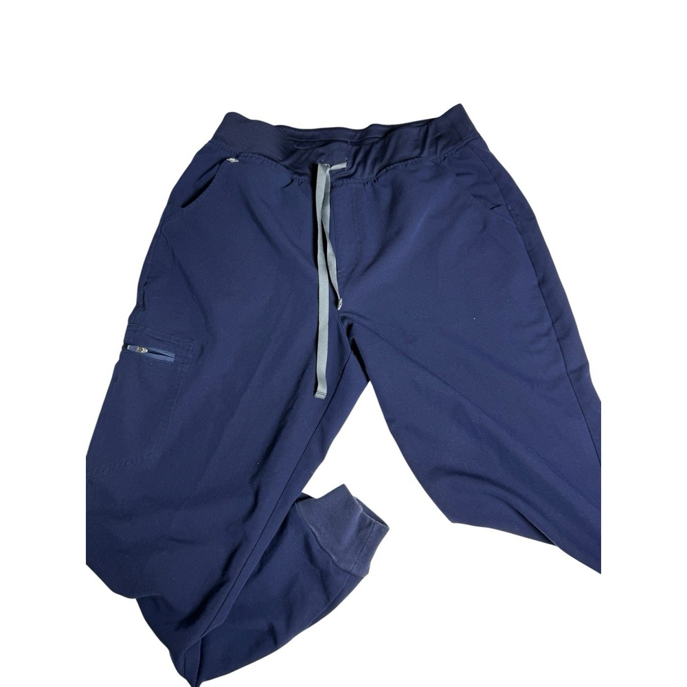 Figs Zamora Jogger Scrub Pants Woman Large Navy Blue Stretch Medical Drawstring